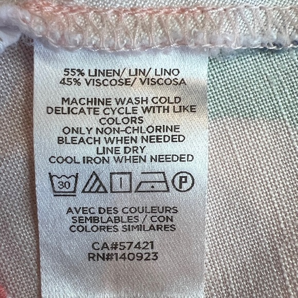 LOFT Linen Blend Floral Print Midi Wrap Spring Flowy Pink & Blue Skirt SZ 6 - Picture 5 of 8